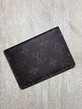 Authentic LOUIS VUITTON Dark Brown Monogram Card Holder